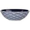 Gifi Assiette creuse en porcelaine décor vague japonaise