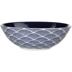 Gifi Assiette creuse en porcelaine décor vague japonaise