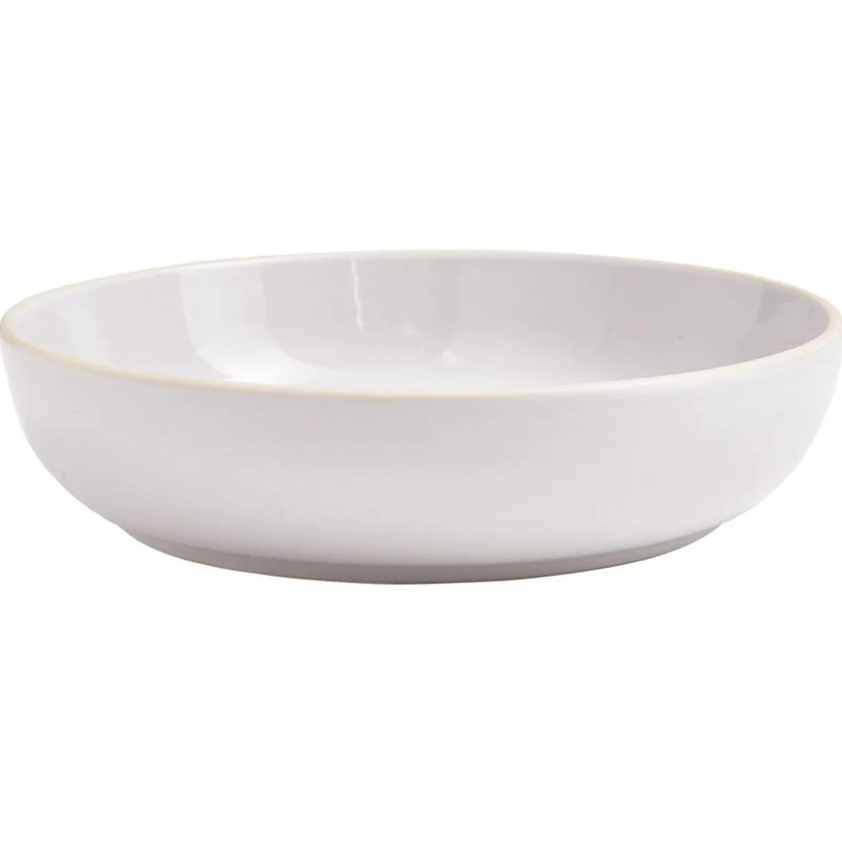 Gifi Assiette creuse faïence gris avec liseré crème