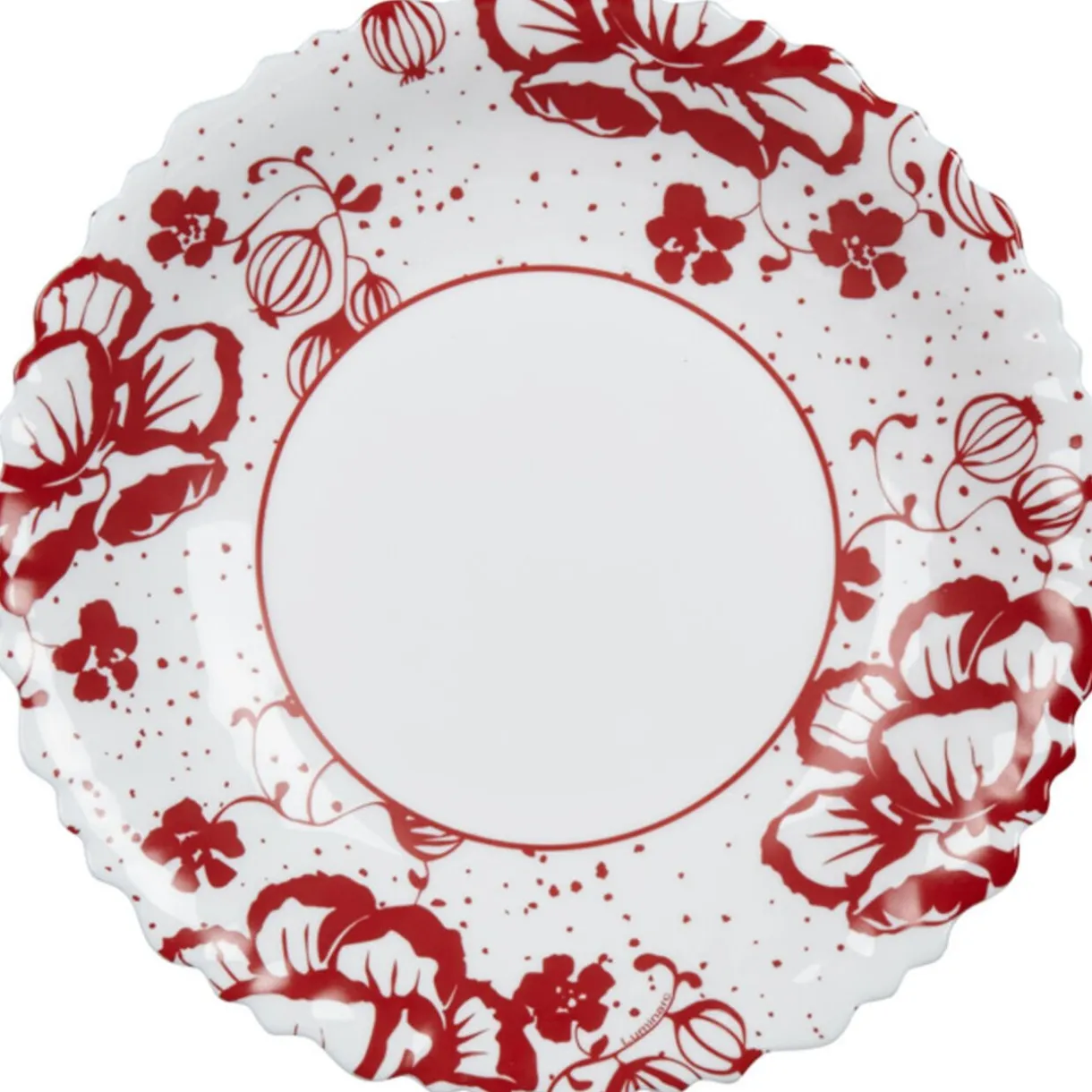 Gifi Assiette creuse Luminarc blanc décor rouge Alcove vintage Online