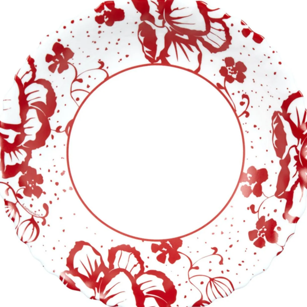Gifi Assiette creuse Luminarc blanc décor rouge Alcove vintage Online