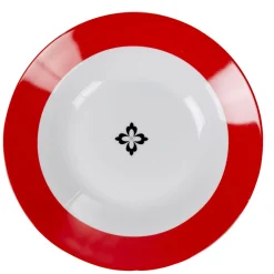 Gifi Assiette creuse Madrid bordure rouge croix centrale