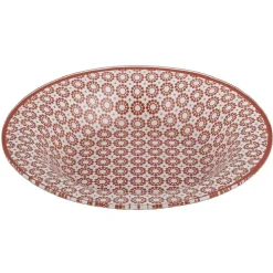 Gifi Assiette creuse Micro blanc et rouge fleurs à pois x4