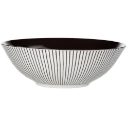 Gifi Assiette creuse rayure noire et blanche
