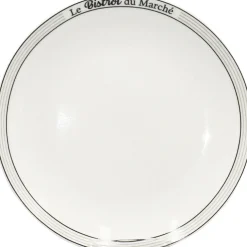 Gifi Assiette creuse rebord inscription Le Bistrot du Marché blanche