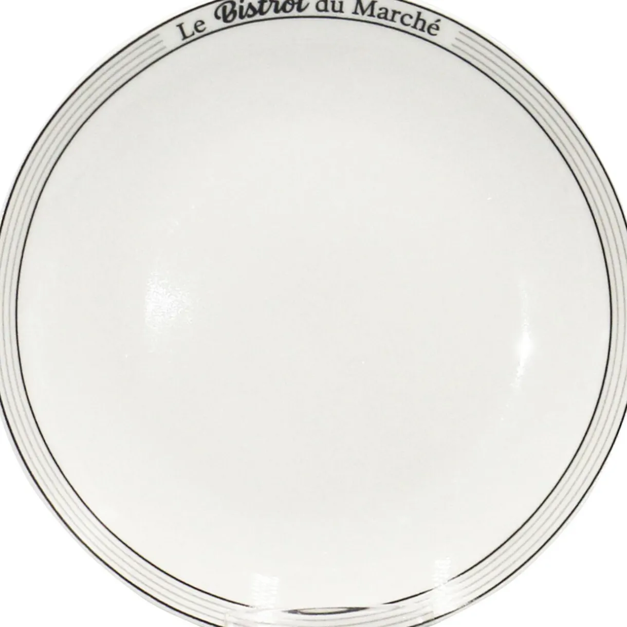 Gifi Assiette creuse rebord inscription Le Bistrot du Marché blanche