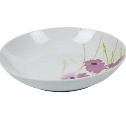 Gifi Assiette creuse ronde blanche motif pavot violet Outlet