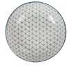 Gifi Assiette creuse ronde blanche motif géométrique bleu Urban Sale