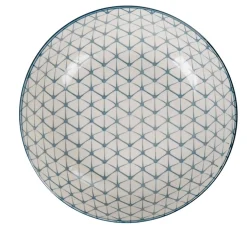 Gifi Assiette creuse ronde blanche motif géométrique bleu Urban Sale