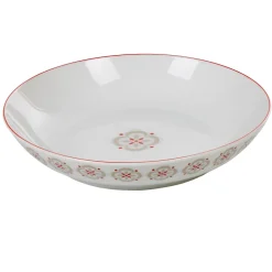 Gifi Assiette creuse ronde motif géométrique rouge gris campagne
