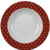 Gifi Assiette creuse rouge et blanc design coeurs New