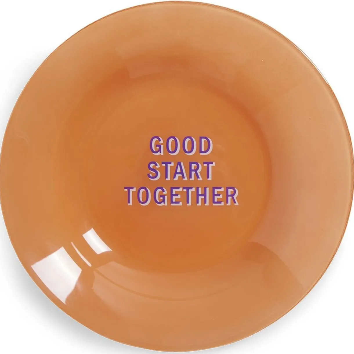 Gifi Assiette creuse verre coloré avec message Ø23cm - 3 modèles Hot