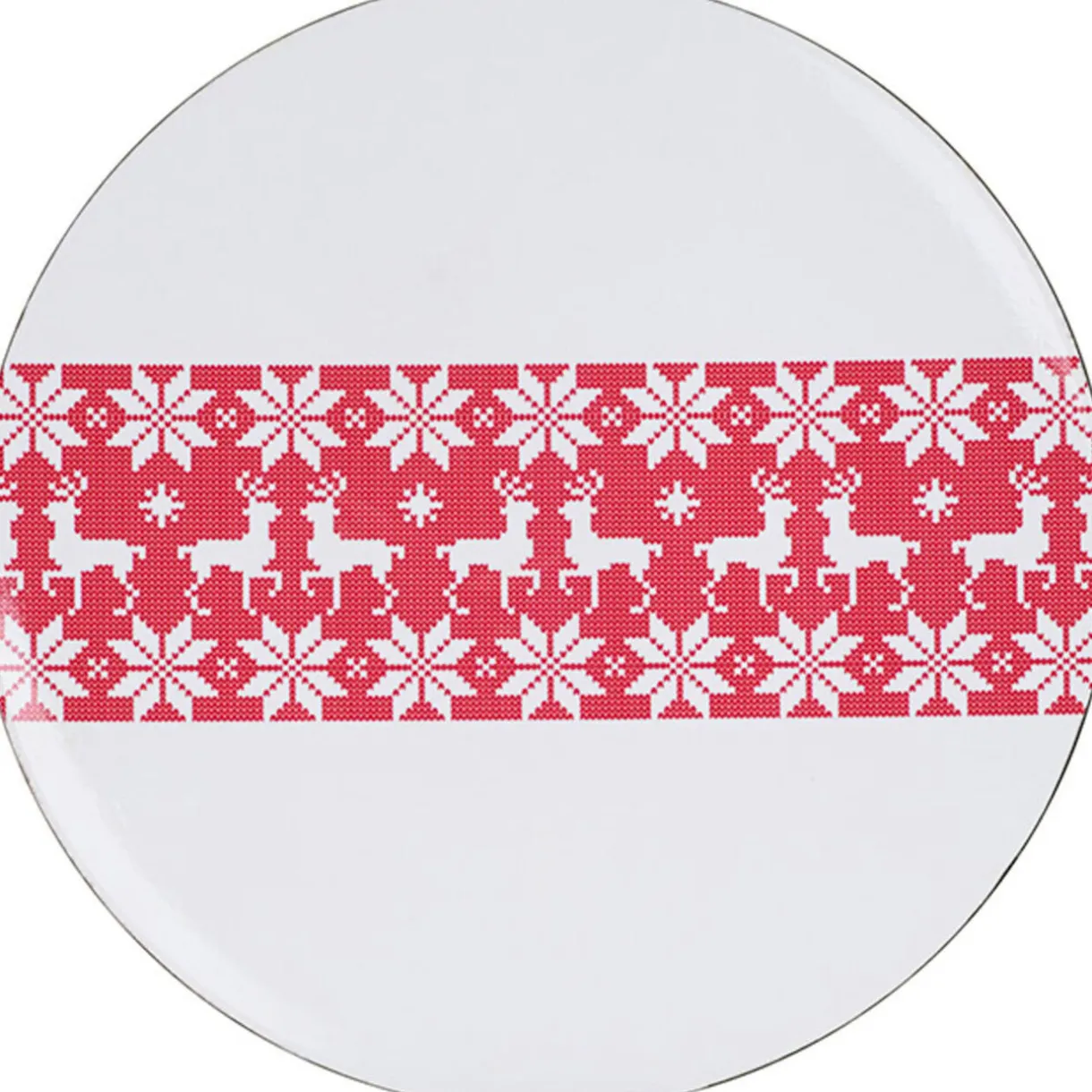 Gifi Assiette de présentation rouge blanche