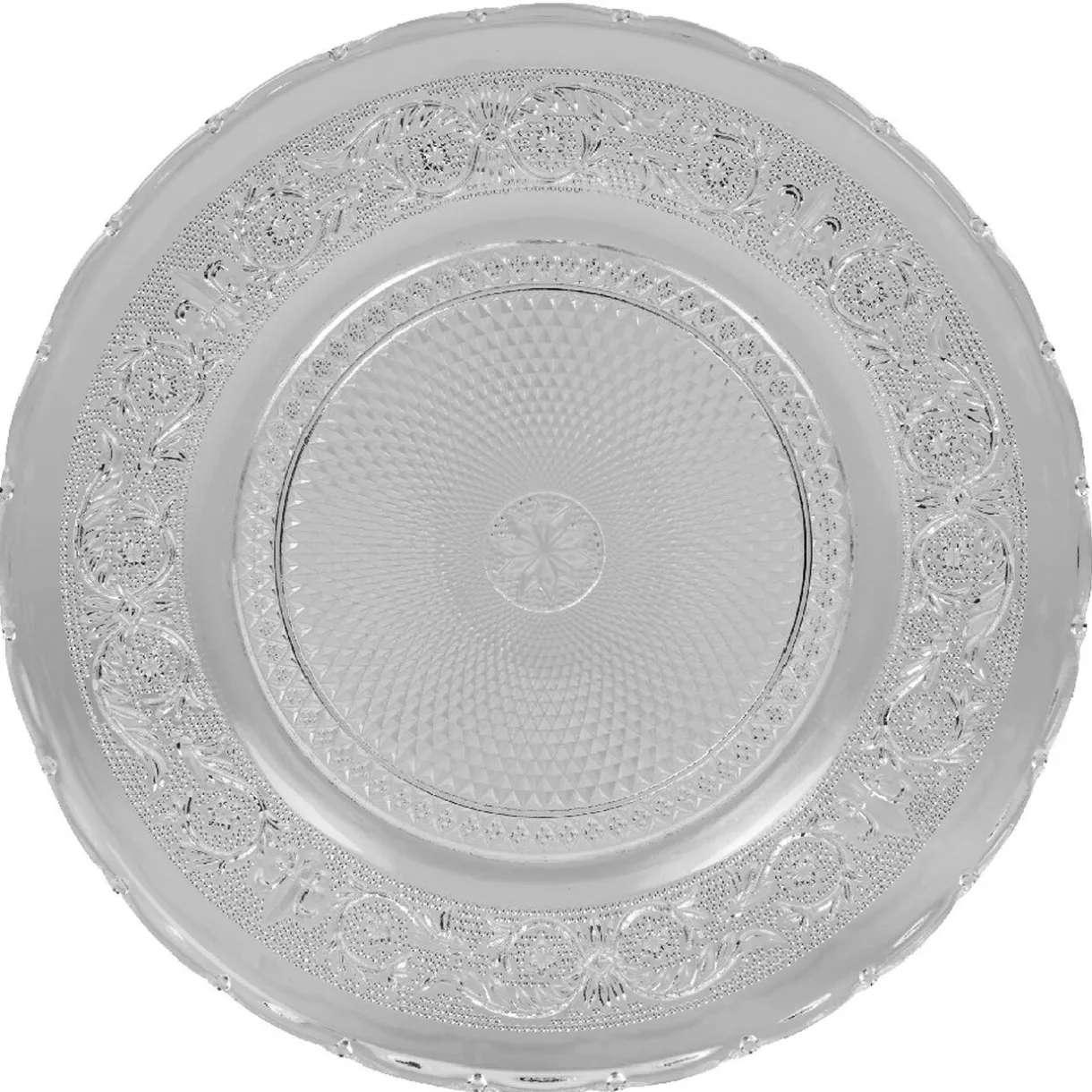 Gifi Assiette de présentation ronde transparente ciselée