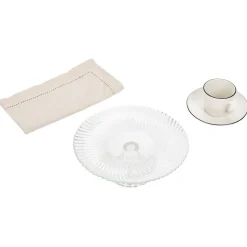 Gifi Assiette de présentation sur pied verre transparent Ø19,7xH8cm Sale
