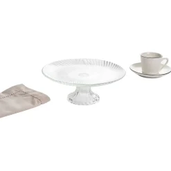Gifi Assiette de présentation sur pied verre transparent Ø19,7xH8cm Sale
