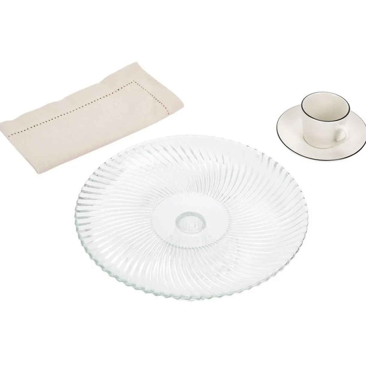 Gifi Assiette de présentation sur pied verre transparent Ø25,7xH9cm