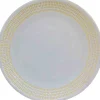 Gifi Assiette dessert blanche contour grains de riz jaunes