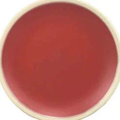Gifi Assiette dessert couleur argile rouge bordure blanche