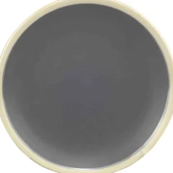 Gifi Assiette dessert grise bordure blanche