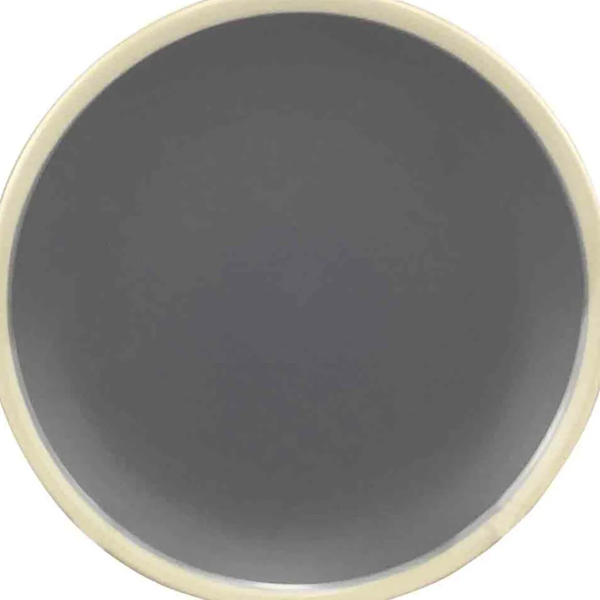 Gifi Assiette dessert grise bordure blanche