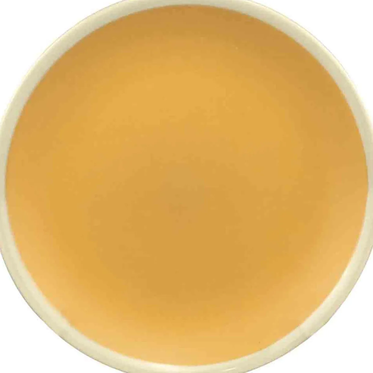 Gifi Assiette dessert ocre bordure blanche
