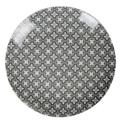 Gifi Assiette grise avec motif fleur blanche Dolce Vita New