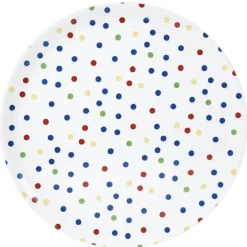 Gifi Assiette plastique blanche à pois multicolores New
