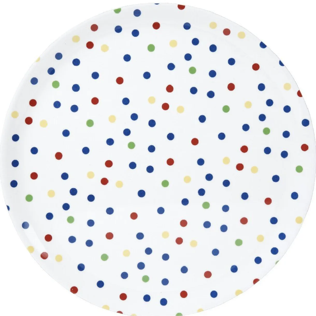 Gifi Assiette plastique blanche à pois multicolores New