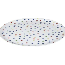 Gifi Assiette plastique blanche à pois multicolores New