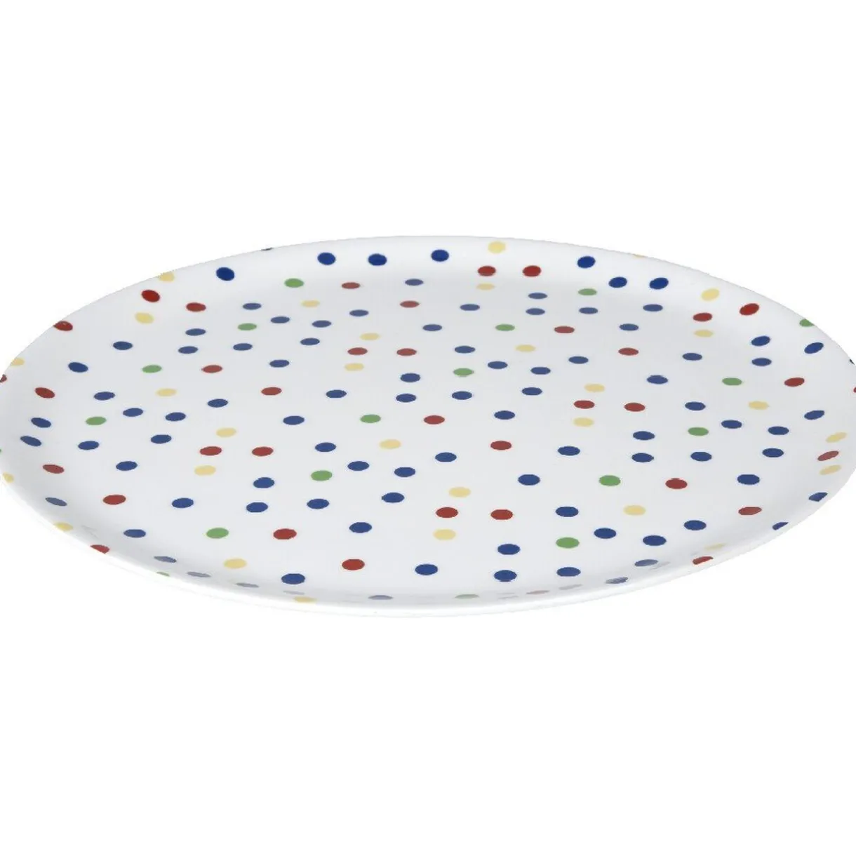 Gifi Assiette plastique blanche à pois multicolores New