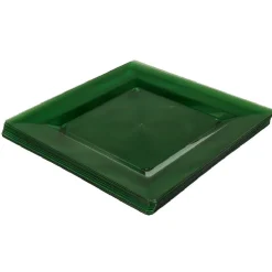 Gifi Assiette plastique plate carrée unie vert x 10 New