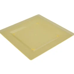 Gifi Assiette plastique plate carrée unie jaune x 10 New