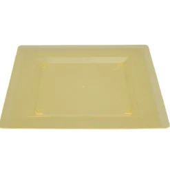 Gifi Assiette plastique plate carrée unie jaune x 10 New