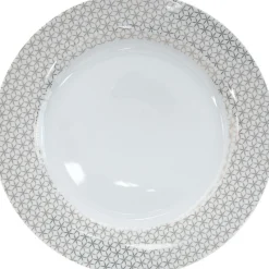 Gifi Assiette plate blanche bord design graphique cuivré Online