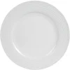 Gifi Assiette plate blanche bordure à rainures