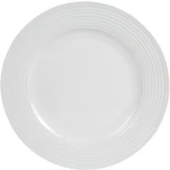 Gifi Assiette plate blanche bordure à rainures