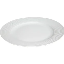 Gifi Assiette plate blanche bordure à rainures