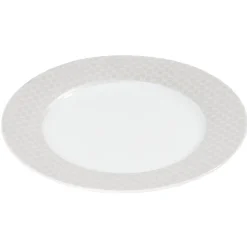 Gifi Assiette plate blanche bordure brillante