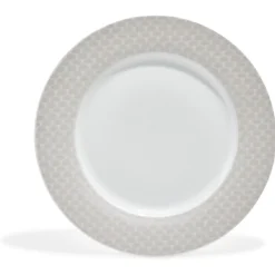 Gifi Assiette plate blanche bordure brillante