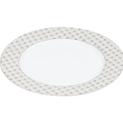 Gifi Assiette plate blanche bordure rayons doré