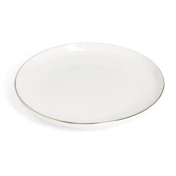 Gifi Assiette plate blanche bordure dorée Ø27cm New