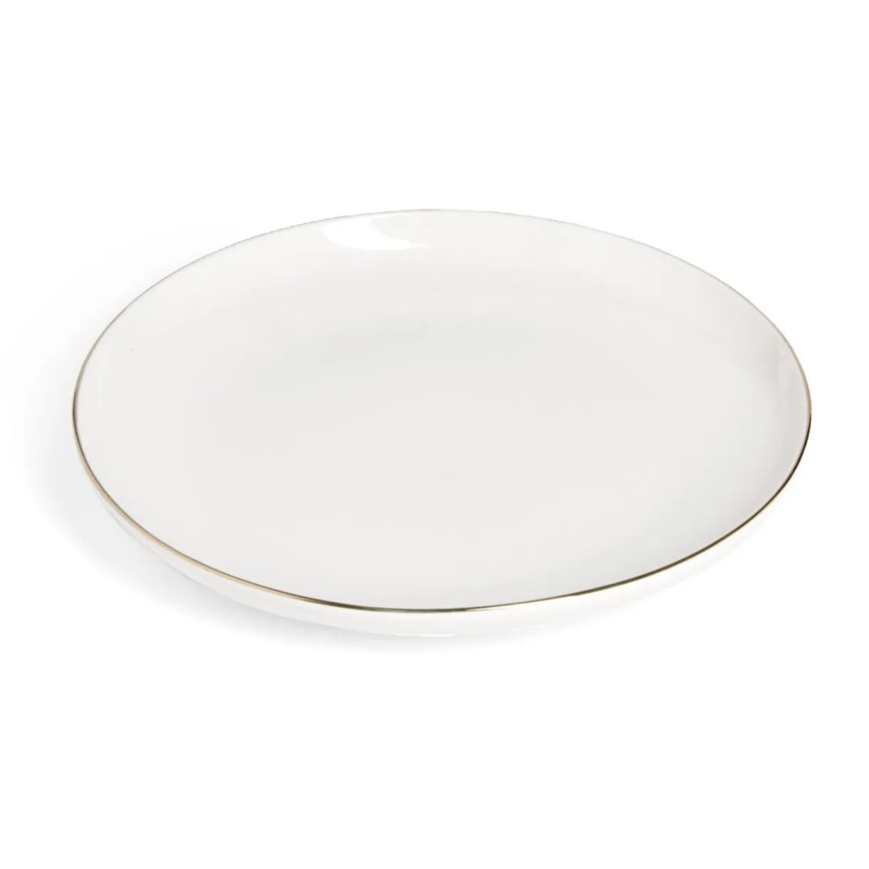 Gifi Assiette plate blanche bordure dorée Ø27cm New