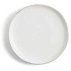 Gifi Assiette plate blanche bordure dorée Ø27cm New