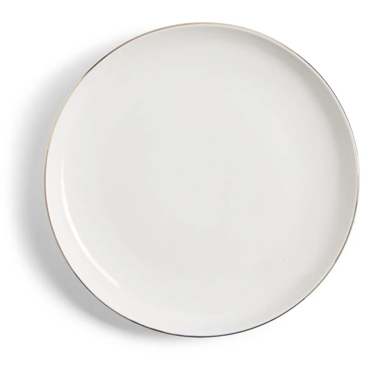Gifi Assiette plate blanche bordure dorée Ø27cm New