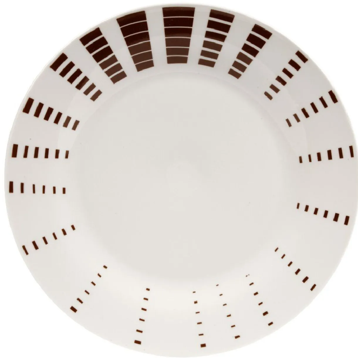 Gifi Assiette plate blanche décor aile marron