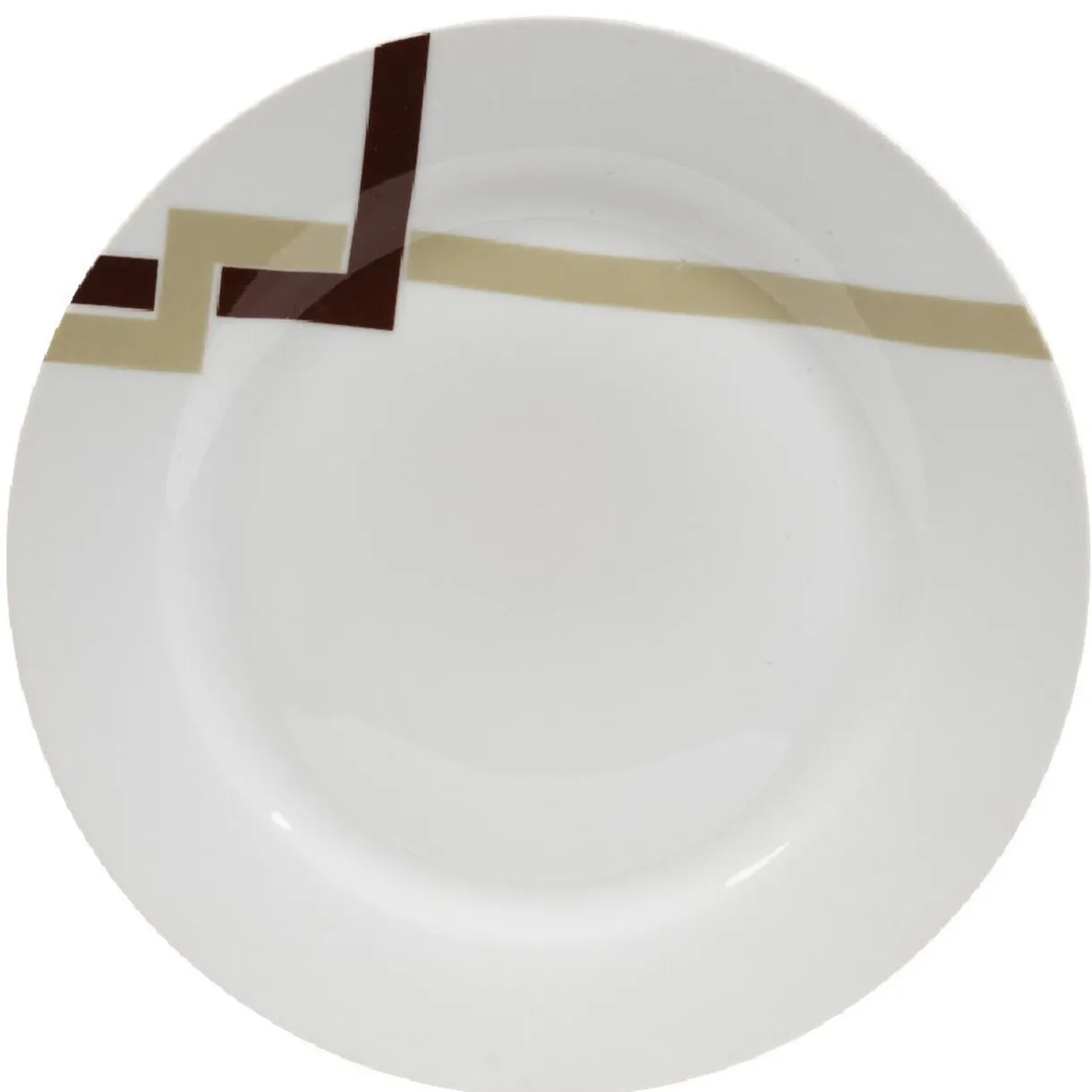 Gifi Assiette plate blanche décor lignes Outlet