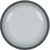 Gifi Assiette plate blanche et grise Sérénité Rayures
