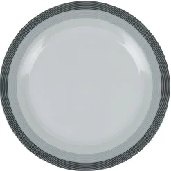 Gifi Assiette plate blanche et grise Sérénité Rayures