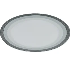 Gifi Assiette plate blanche et grise Sérénité Rayures